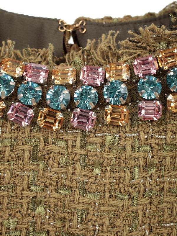 Crystal Trim Tweed Dress - Image 3