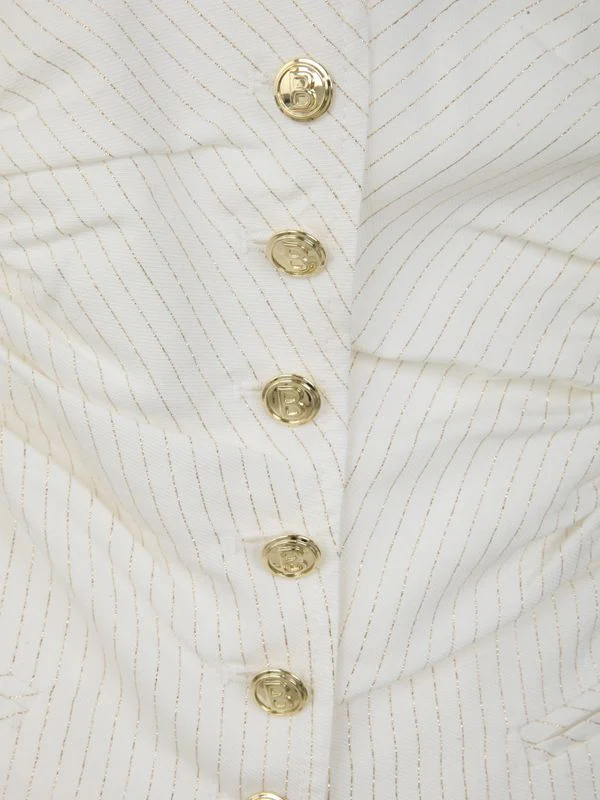 Halterneck Pinstripe Backless Vest - Image 3