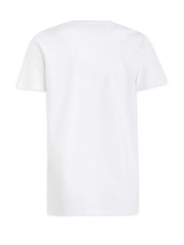 Shoulder Button Logo Printing Short
  Sleeve T-Shirt - Image 2