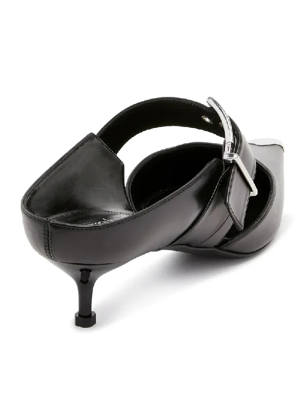 Metallic Toe Buckle Strap Mule Heel - Image 3