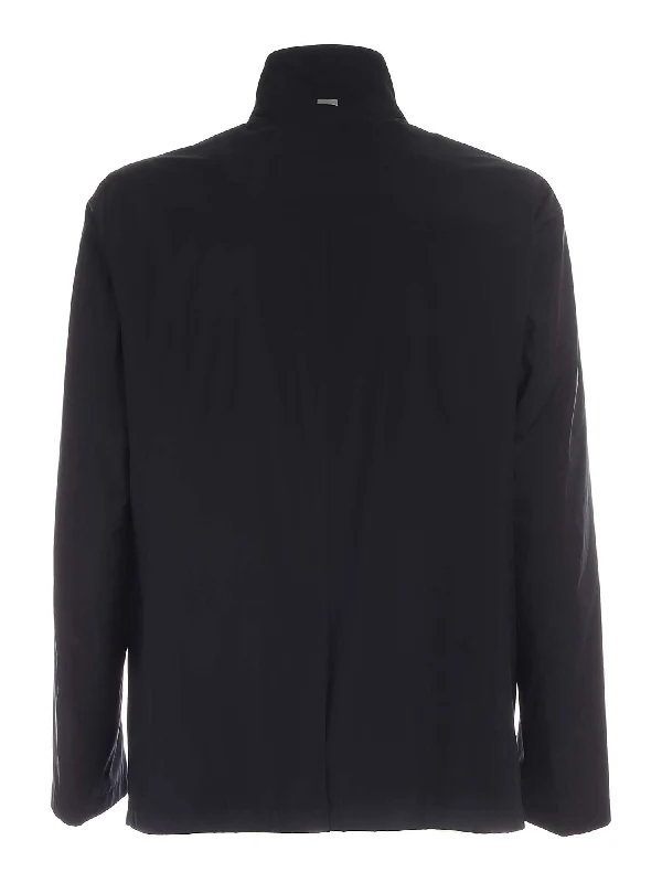 Black High Neck Button Jacket - Image 2