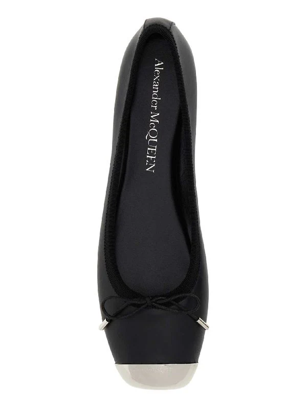 Metal Toe Cap Ballerina Flats - Image 3