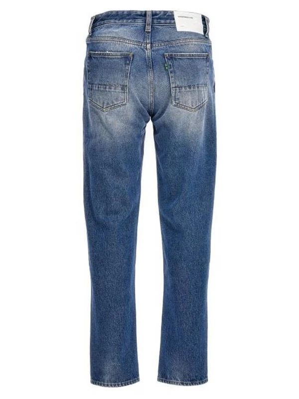 Logo Patch Washed Denim Pants - Image 2