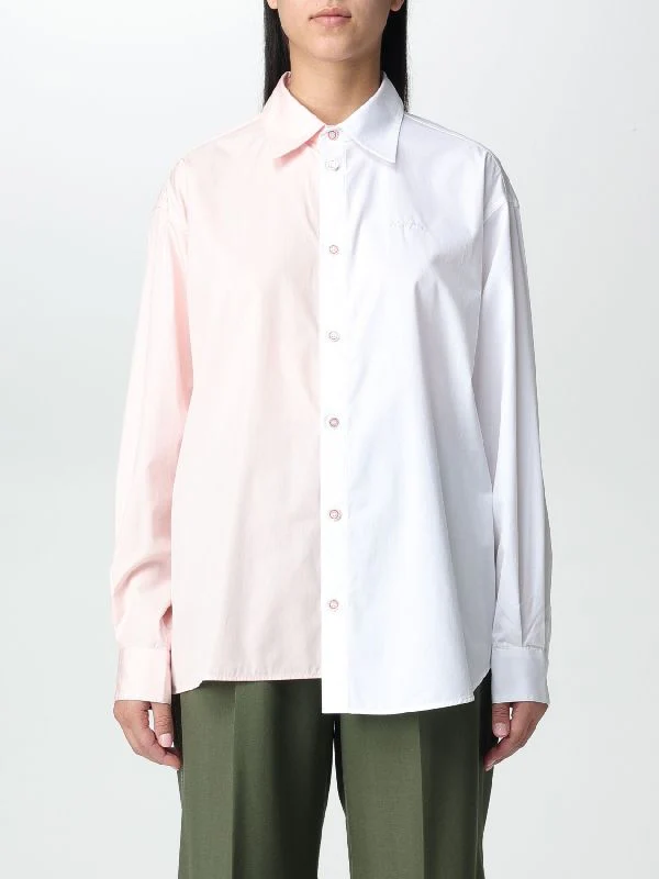 Bicolor Asymmetric Cotton Shirt - Image 3