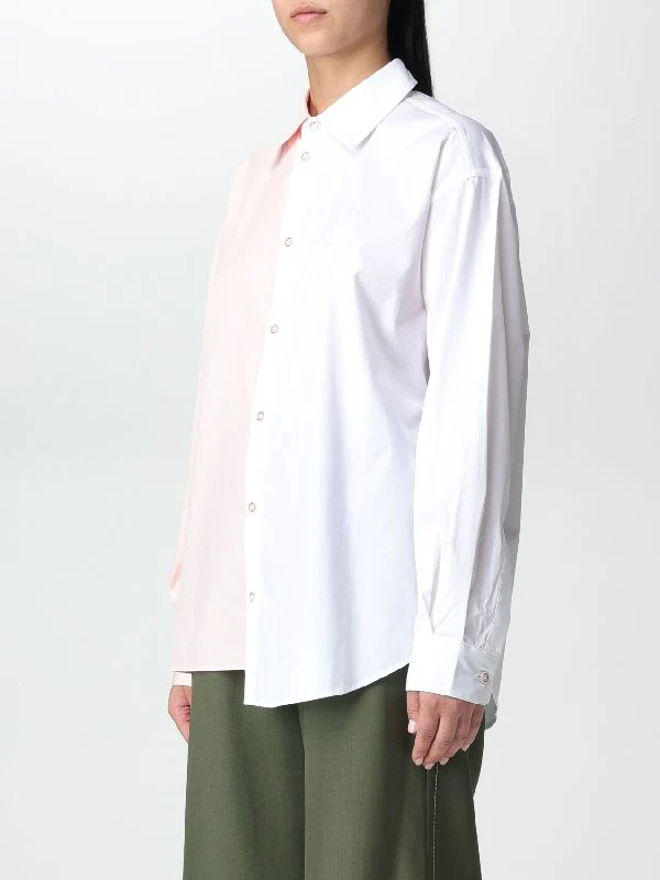 Bicolor Asymmetric Cotton Shirt - Image 4