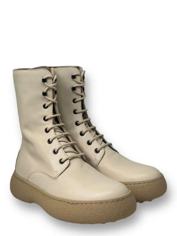 Pebble Tab Wg Leather Lace-Up Boots - Image 4