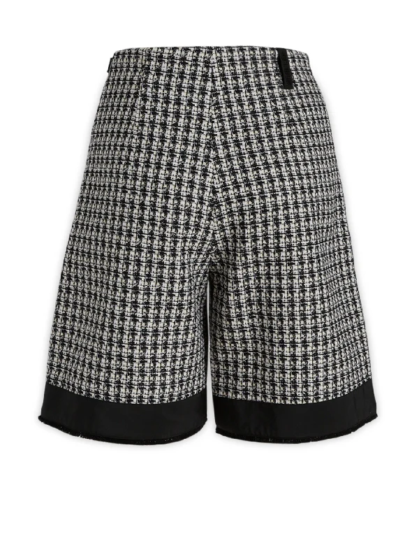 Nylon Hem Tweed Bermuda Shorts - Image 2