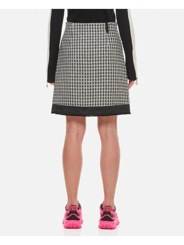 Zipper Detail Tweed Midi Skirt - Image 4