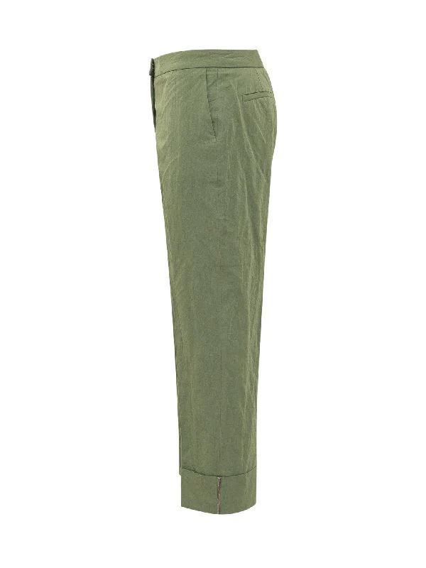 Turn-up Crop Cotton Pants - Image 3