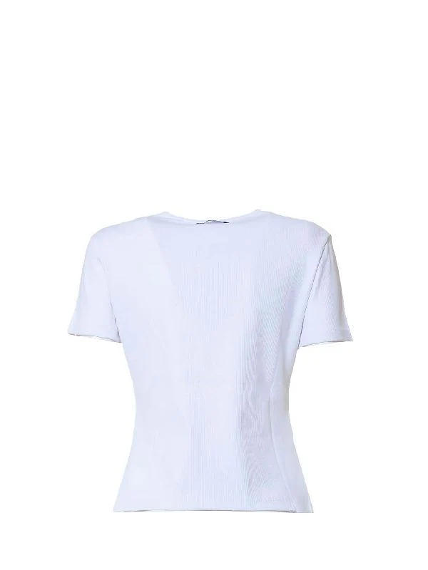 Logo Embroidery Cotton Short Sleeve T-Shirt - Image 2
