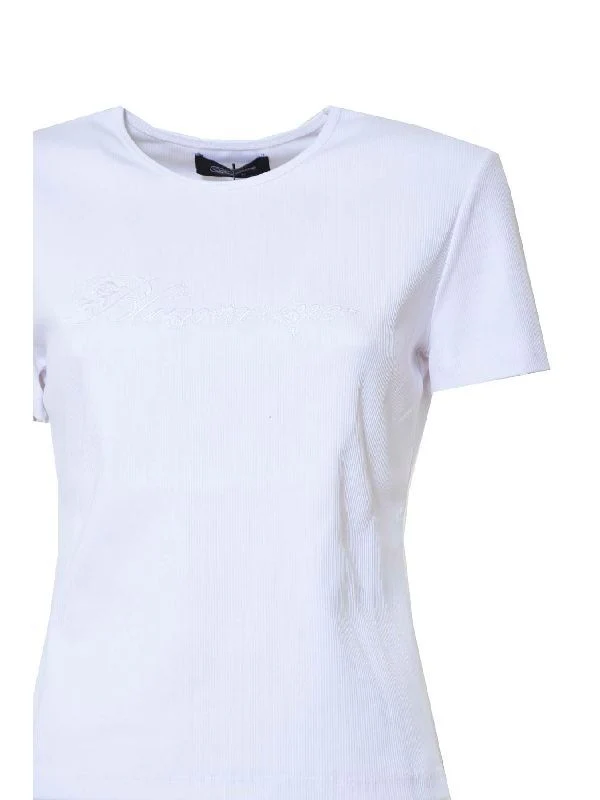 Logo Embroidery Cotton Short Sleeve T-Shirt - Image 3