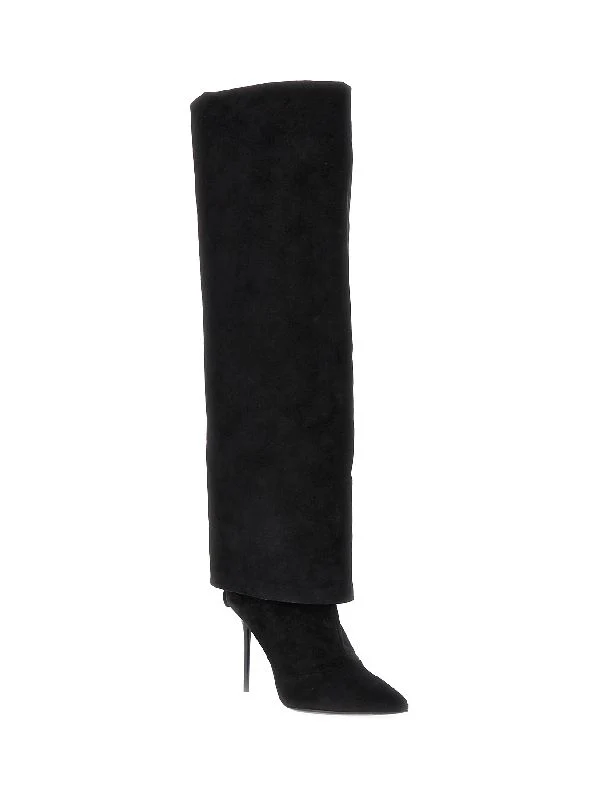 Ariel Bag Gold Metal Logo Knee-High Boots - Image 2