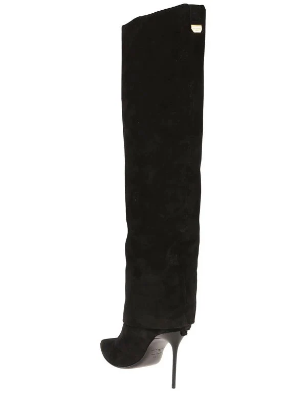 Ariel Bag Gold Metal Logo Knee-High Boots - Image 3