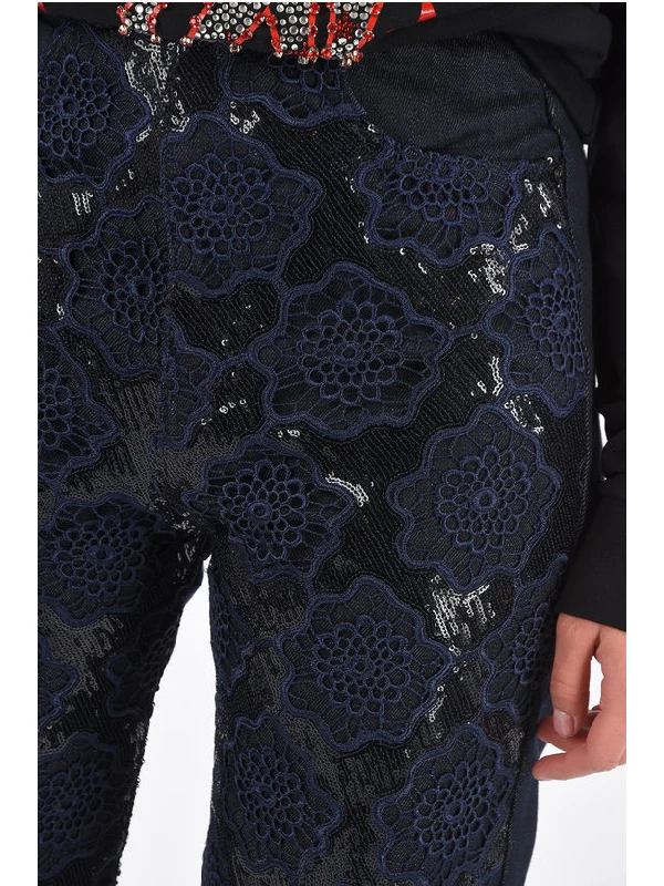 Type 1710 Lace Trimming Denim Pants - Image 3