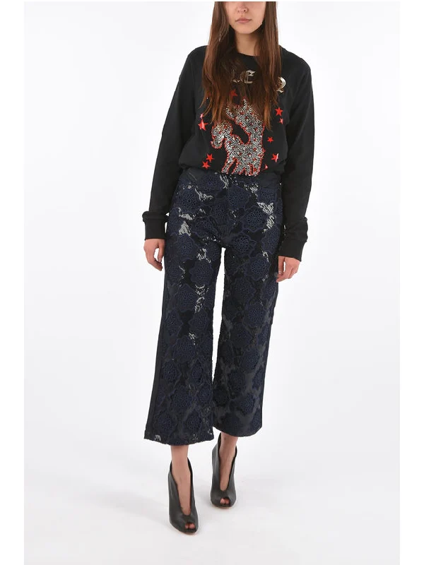 Type 1710 Lace Trimming Denim Pants - Image 4