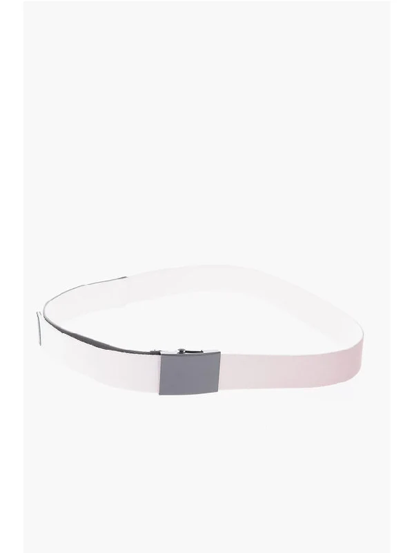Fake Leather Detail Fabric Belt - Image 2