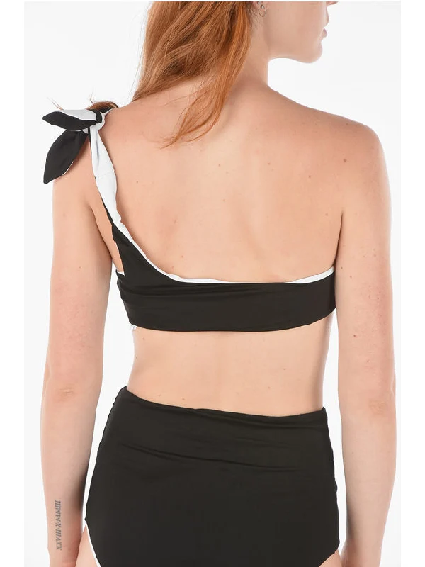 One-Shoulder Strap Printing Bikini Top - Image 2