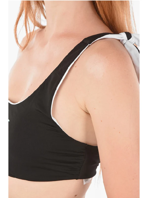 One-Shoulder Strap Printing Bikini Top - Image 3