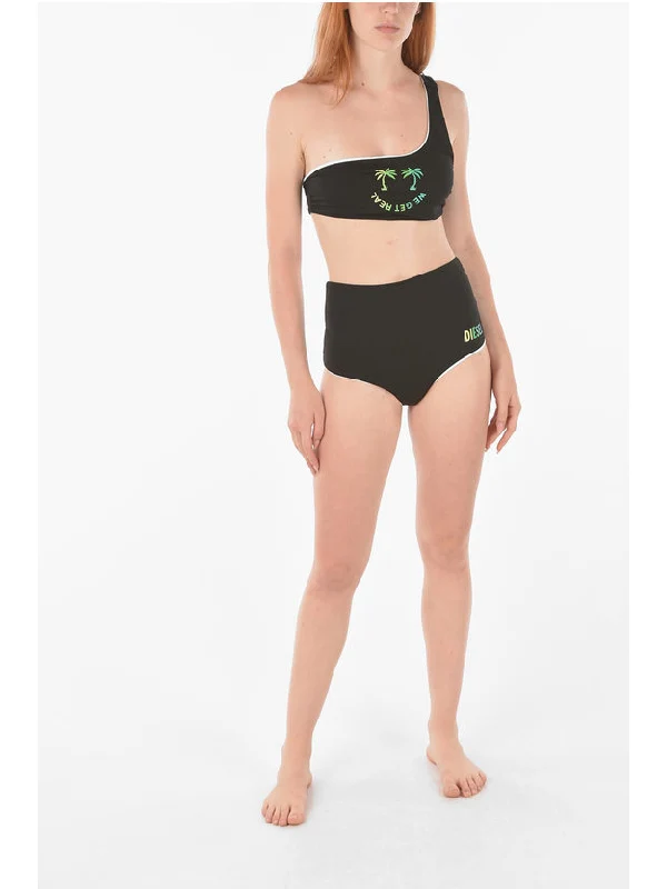 One-Shoulder Strap Printing Bikini Top - Image 4
