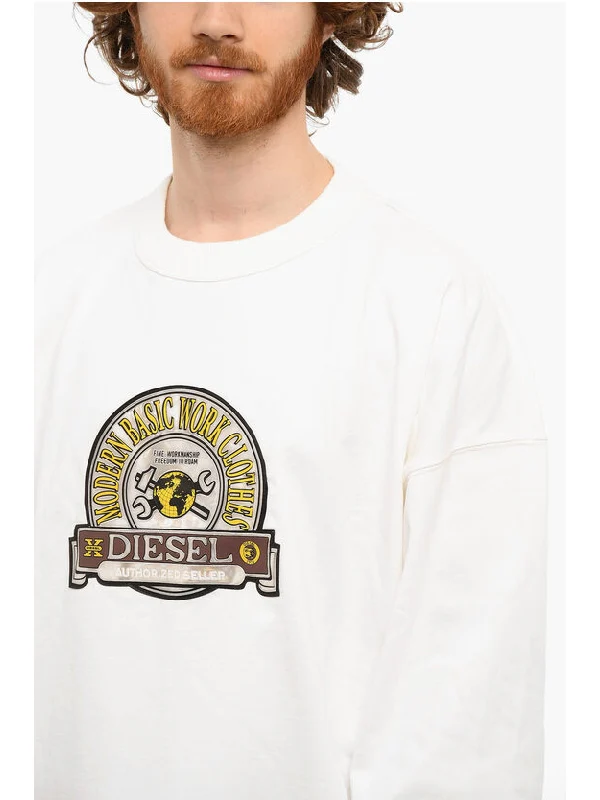 S Patchy Logo Cotton Long Sleeve Top - Image 3