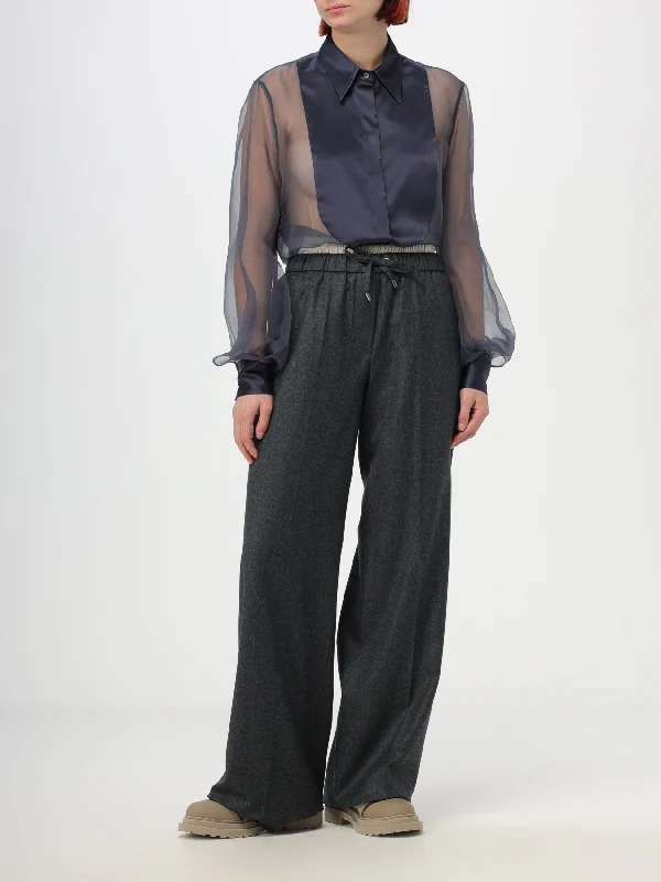 Contrast Panel Sheer Shirt - Image 2