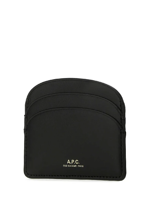 Logo Half-Moon Leather Card
  Holder - Image 2