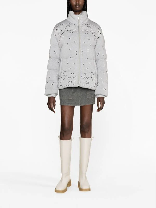 Bandana Jacquard Wool Puffer Jacket - Image 2