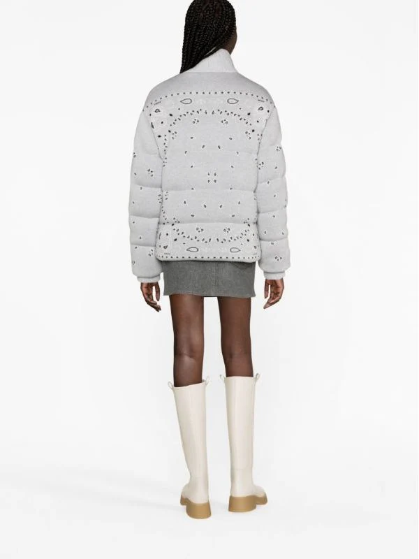 Bandana Jacquard Wool Puffer Jacket - Image 3