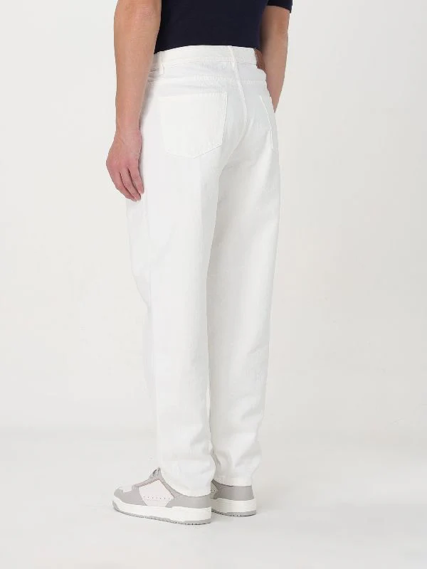Logo Embroidery Tapered Denim Pants - Image 2