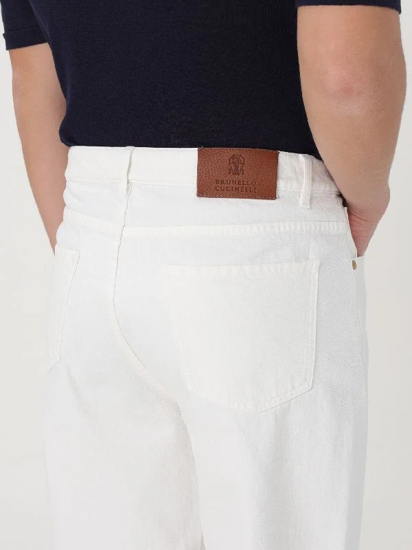 Logo Embroidery Tapered Denim Pants - Image 3