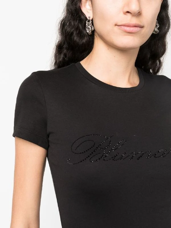 Rhinestone Logo Cotton T-Shirt - Image 5