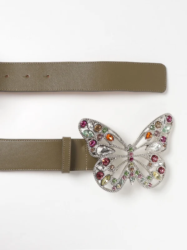 Butterfly Buckle Leather Belt - Image 3