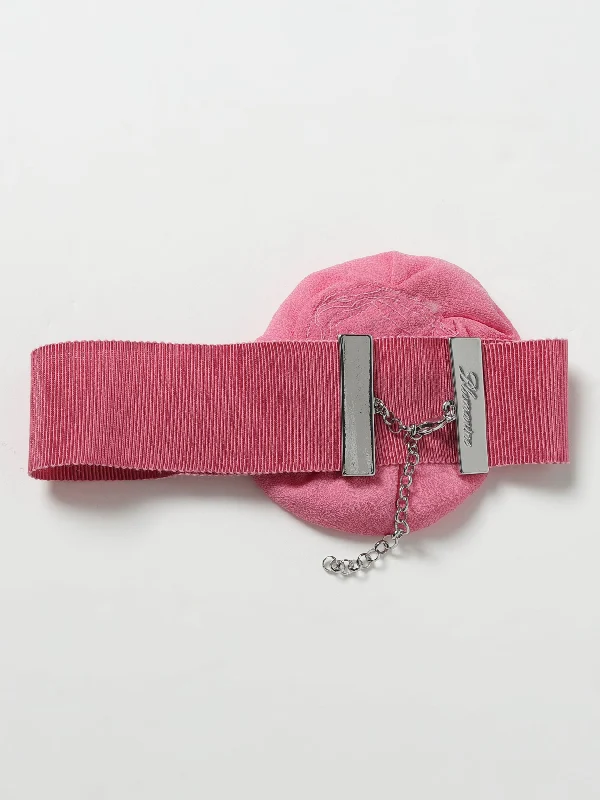 Rose Decor Canvas Choker Necklace - Image 2