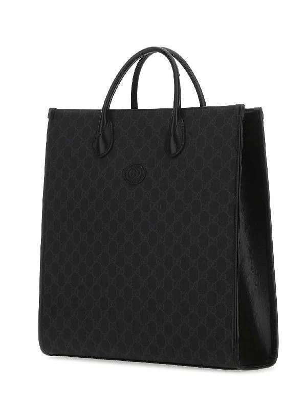 Gucci Interlocking G Medium Black Tote Bags - Image 3