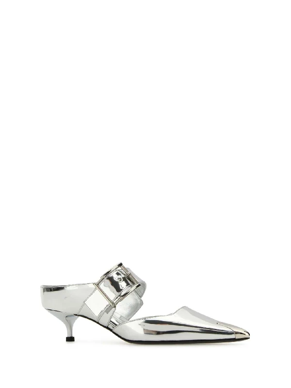 Buckle Detail Metallic Sandal Heels - Image 2