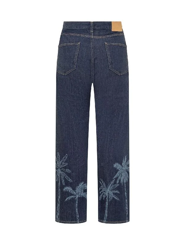 Graphic Printed Straight Denim Pants - Image 3
