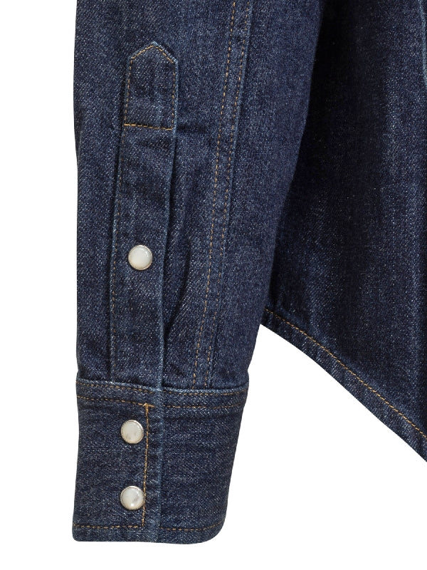 Graphic Printed Denim Shirt - Image 3