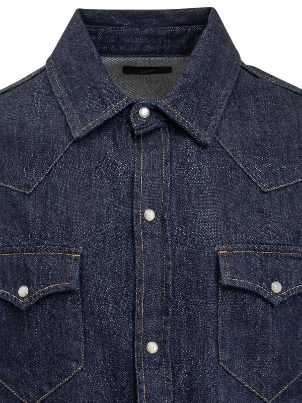 Graphic Printed Denim Shirt - Image 4