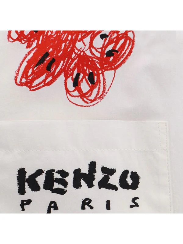 Drawing Varsity Printing Cotton Shirt - Image 3