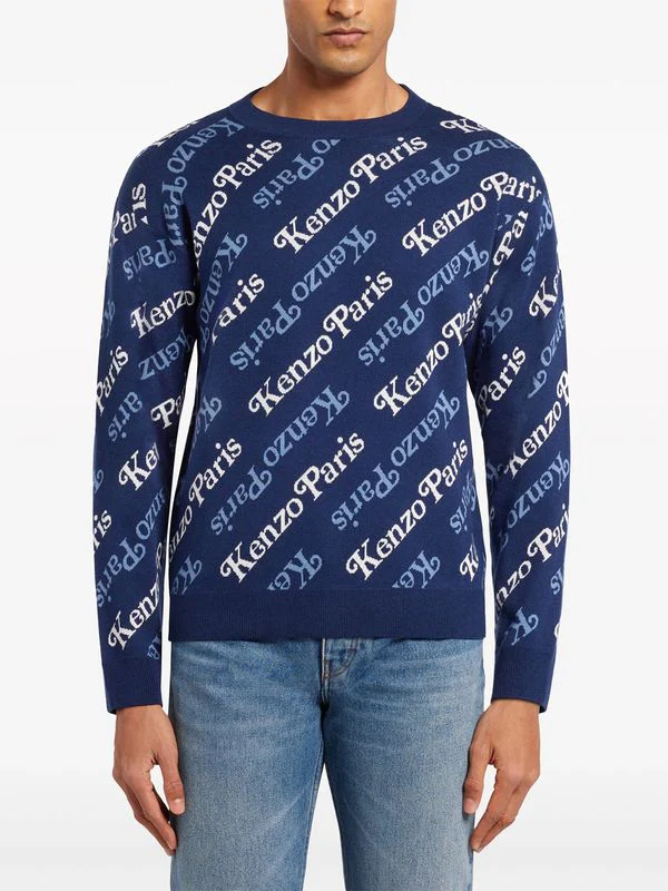 All-Over Jacquard Logo Cotton Wool Knit - Image 3