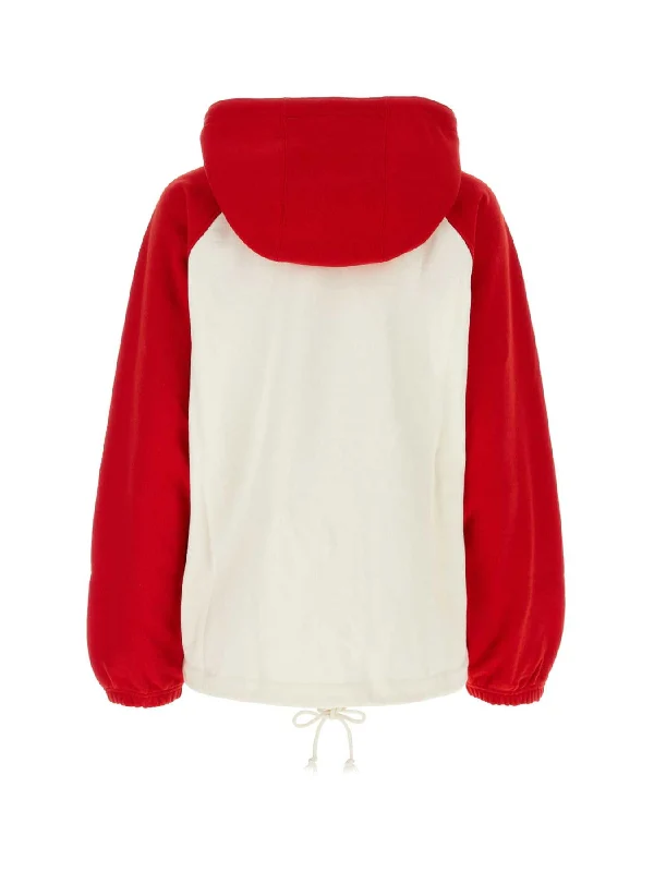 Logo Drawstring Two-Tone Hoodie - Image 2