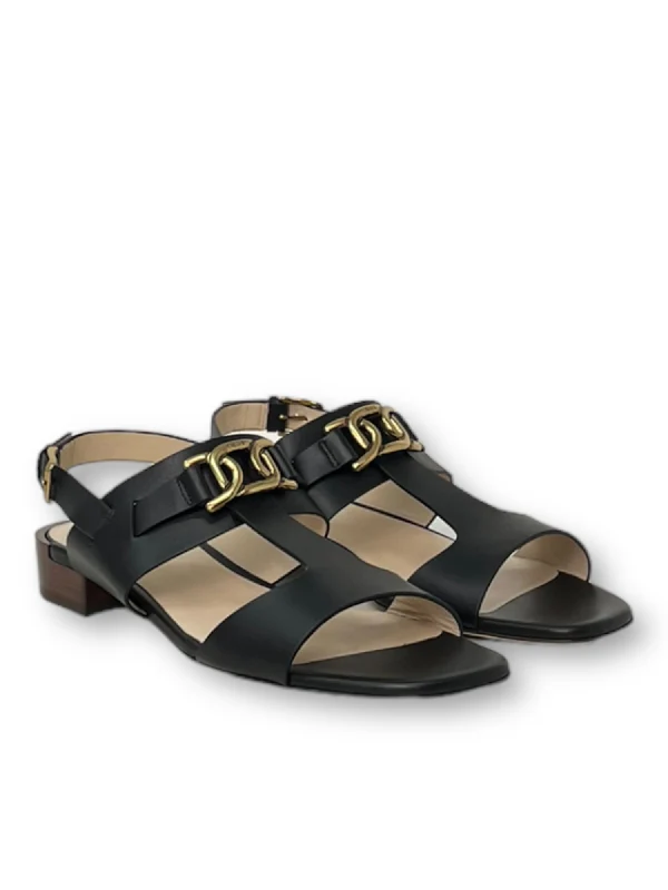 Kate Logo Plaque Leather Sandals - Image 3