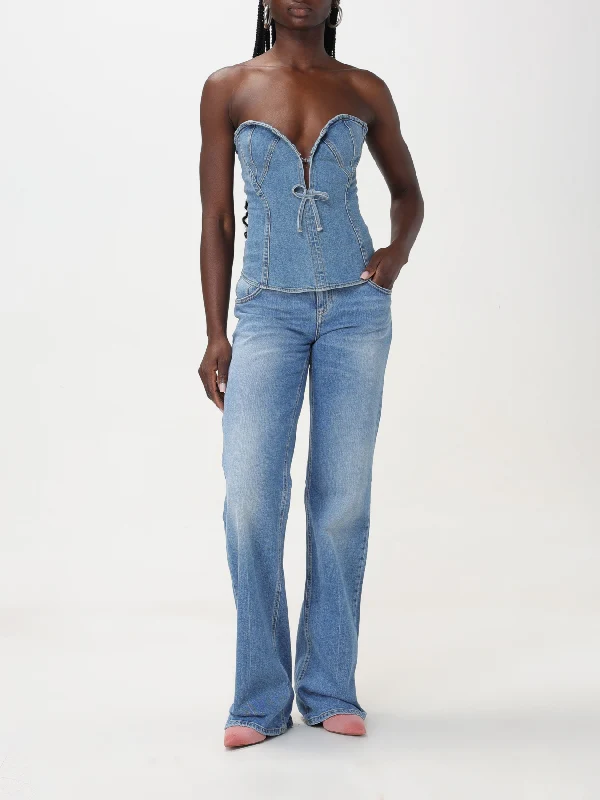 Bow Detail Denim Tube Top - Image 2