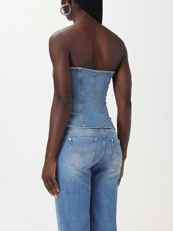 Bow Detail Denim Tube Top - Image 3