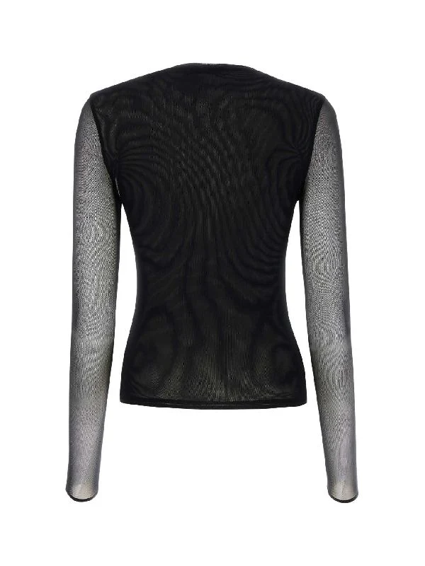Butterfly Rhinestone Embroidery Long Sleeve Top - Image 2