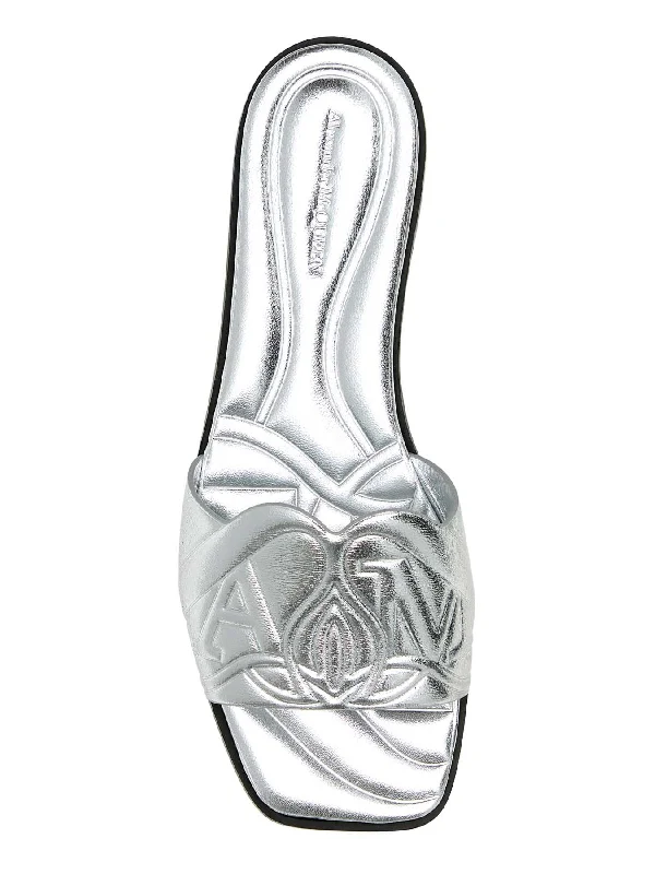 Embossed Logo Metallic Mules - Image 3
