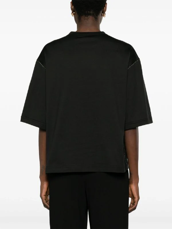 Monili Detail Cotton T-Shirt - Image 3