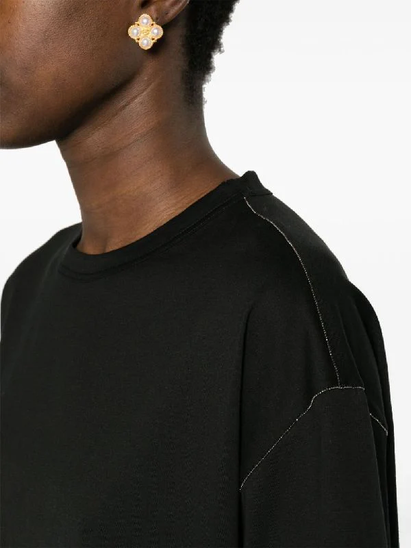 Monili Detail Cotton T-Shirt - Image 4