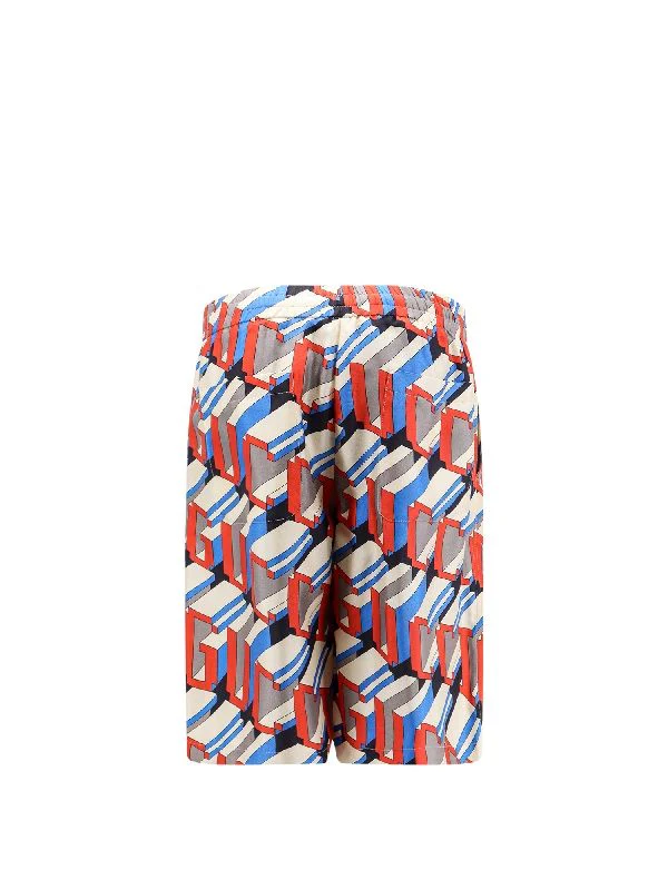 Allover Graphic Logo Silk Shorts - Image 2