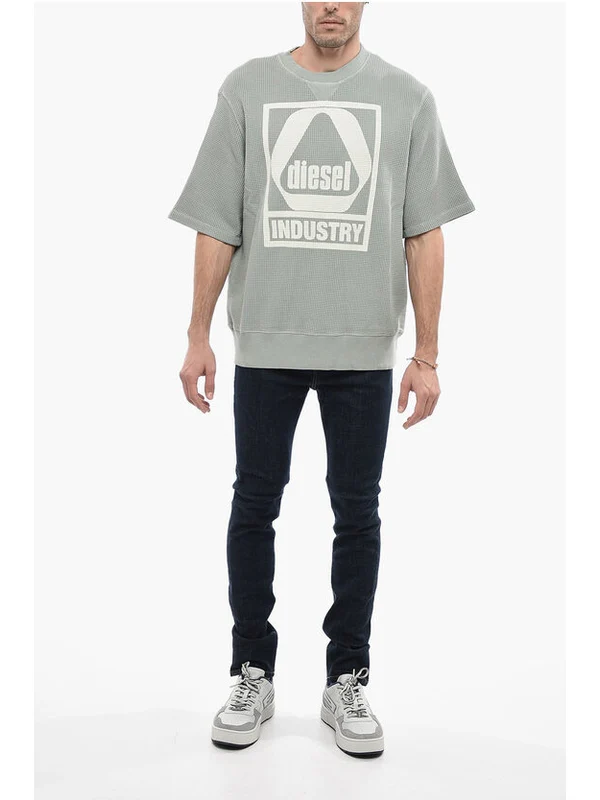 Diesel Gray Short Sleeve T-Shirt - Image 4